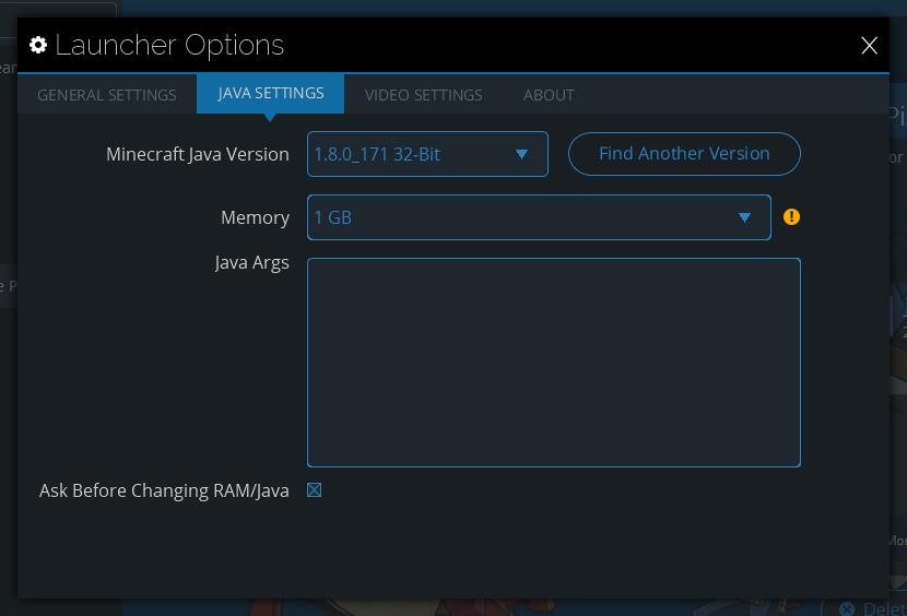 Minecraft settings. Лаунчер для java. Бит лаунчер. Default Minecraft Launcher settings. Out of Memory майнкрафт.